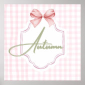 Poster Personnalisé Automne Bébé Fille Nursery Bow&En vic (Devant)