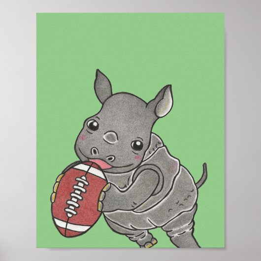 Poster personnalisé Baby Rhino Animal Nursery (Devant)