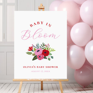 Poster Personnalisé - Bébé en Fleur Baby shower floral br
