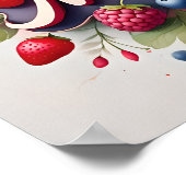 Poster personnalisé Berry Floral Nom "Madison" (Coin)