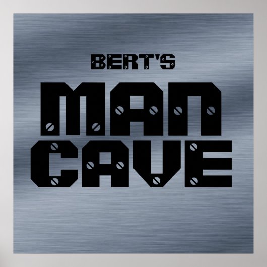 Poster personnalisé Brossé Steel Man Cave (Devant)