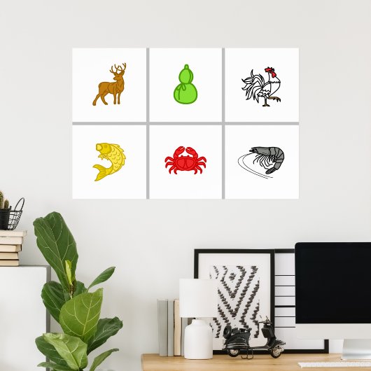 Poster Personnalisé Búu Cua Cá Cọ p Vietnamien Dice Jeu M (Bureau à domicile)