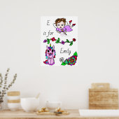 Poster Personnalisé cette jolie fée violette et licorne (Cuisine)