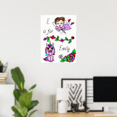 Poster Personnalisé cette jolie fée violette et licorne (Bureau à domicile)