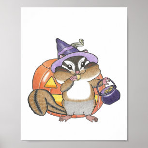 Poster personnalisé Chipmunk Halloween Animal Nurs