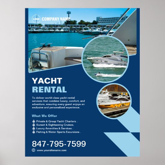 Poster personnalisé de location de yacht (Devant)