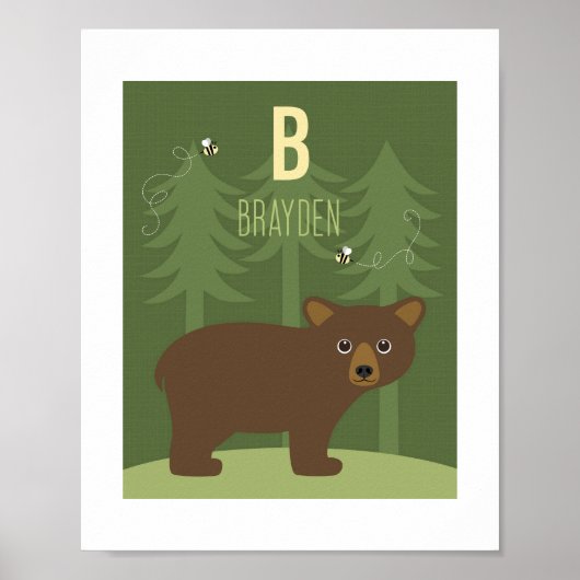 Poster personnalisé de l'ours (Devant)