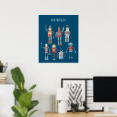 Poster personnalisé de mignons robots (Bureau à domicile)