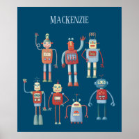 Poster personnalisé de mignons robots