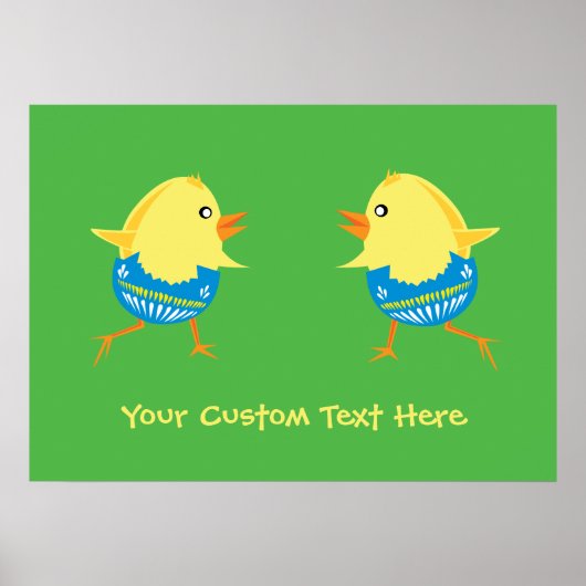 Poster personnalisé des poussins de Pâques (Devant)