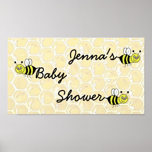 Poster personnalisé du Baby shower Bumblebee (Devant)