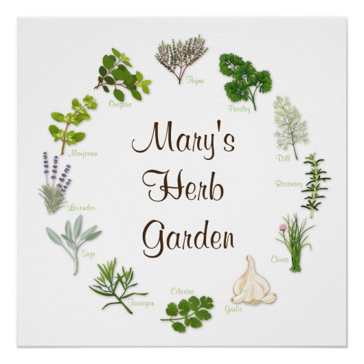 Poster personnalisé du jardin Herbe (Devant)