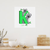Poster personnalisé en pépinière - K pour Koala (Cuisine)