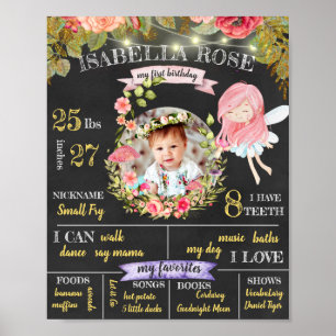 Poster personnalisé Fairy First Birthday