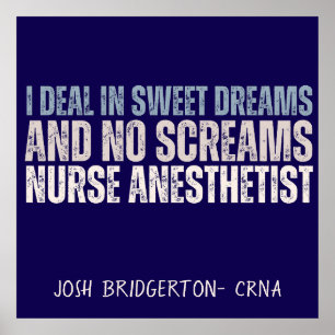 Poster Personnalisé Funny Nurse Anesthetist Sweet Dreams