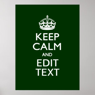 Poster Personnalisé Gardez Le Calme Et Votre Texte Décor 