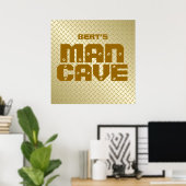 Poster personnalisé Gold Diamond Plate Man Cave (Bureau à domicile)