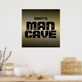 Poster personnalisé Gold Diamondplate Man Cave (Cuisine)
