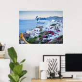 Poster Personnalisé / Grèce S'il vous plaît/ Santorin (Bureau à domicile)