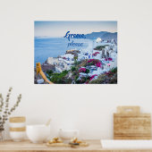 Poster Personnalisé / Grèce S'il vous plaît/ Santorin (Cuisine)