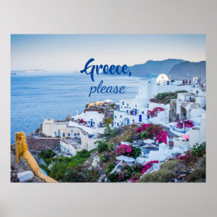 Poster Personnalisé / Grèce S'il vous plaît/ Santorin