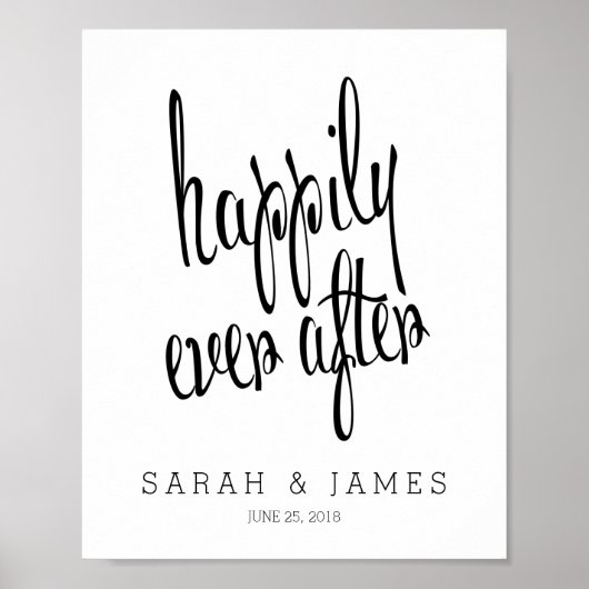 Poster Personnalisé Happy Jamais Après Mariage Keepsaké (Devant)