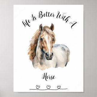 Poster personnalisé Horse aquarelle mur d'art
