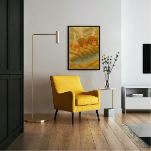 Poster Personnalisé Japon Voyage Paysage Singe Whimsical