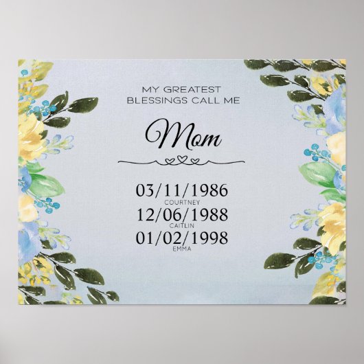 Poster Personnalisé Ma plus grande bénédiction Appelez-mo (Devant)