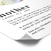 Poster Personnalisé Maman, Mère Définition Fête des Mères (Coin)