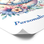 Poster Personnalisé mignon bébé oiseau dormant sur la lun (Coin)