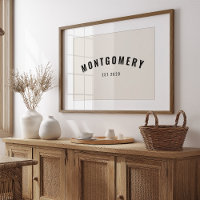 Personnalisé Nom Est Date Famille Cadeau Idée Art