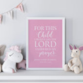 Poster Personnalisé Pour cet enfant j'ai prié