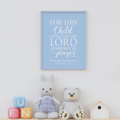 Poster Personnalisé Pour cet enfant j'ai prié bébé garçon