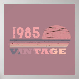 Poster Personnalisé quarante fête vintage de 40e annivers