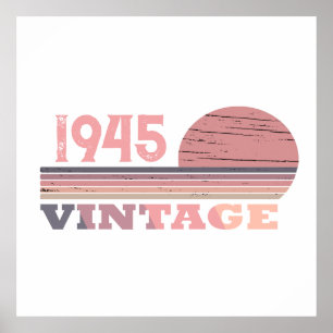 Poster Personnalisé quatre-vingts vintage fête du 80e ann