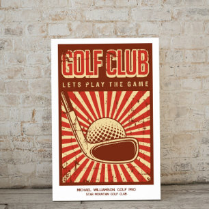 Poster personnalisé Retro Golf Club