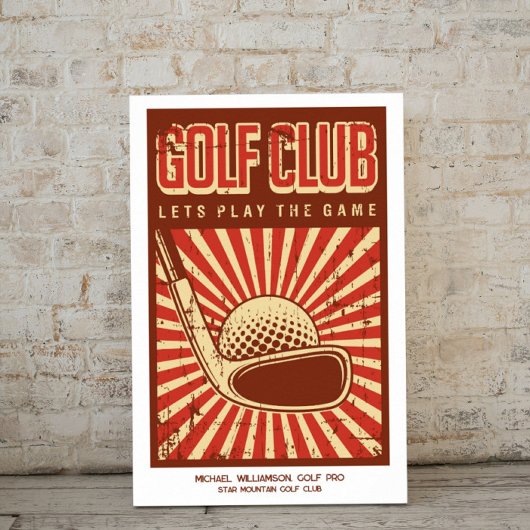 Poster personnalisé Retro Golf Club