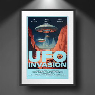 Poster Personnalisé Retro Sci Fi UFO Home Theatre Film