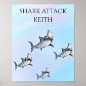 POSTER PERSONNALISÉ "SHARK ATTACK" (Devant)