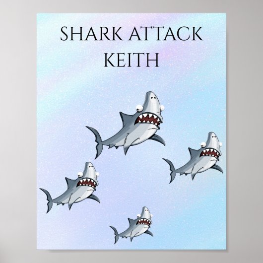 POSTER PERSONNALISÉ "SHARK ATTACK" (Devant)
