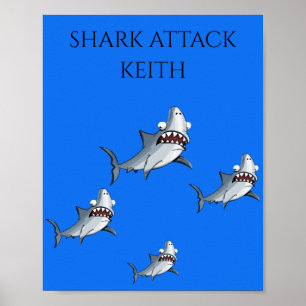 POSTER PERSONNALISÉ "SHARK ATTACK"
