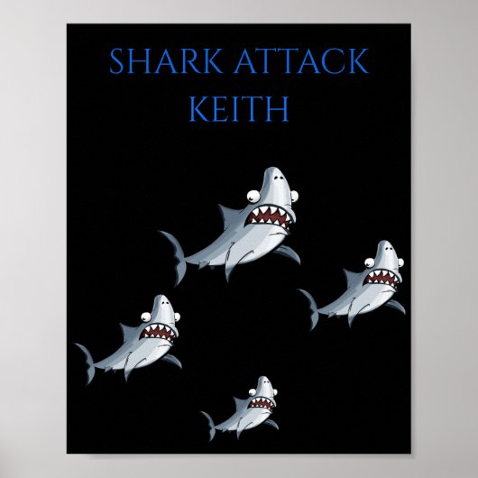 POSTER PERSONNALISÉ "SHARK ATTACK" (Devant)