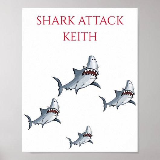 POSTER PERSONNALISÉ "SHARK ATTACK" (Devant)