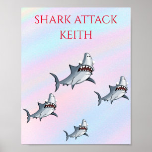 POSTER PERSONNALISÉ "SHARK ATTACK"