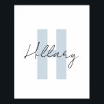 Poster Personnalisé simple et moderne<br><div class="desc">Gardez-le simple et audacieux,  ce style minimaliste bleu et noir initial et nom sera frappant sur n'importe quel mur. Peut être téléchargé. Peut être transféré à n'importe quel produit sur zazzle. Vous pouvez modifier le jeu de couleurs et les polices à l'aide de l'outil de conception.</div>