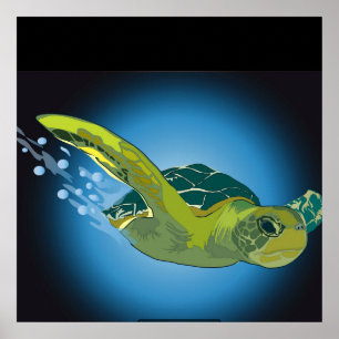 POSTER PERSONNALISÉ - TORTLE MARINE