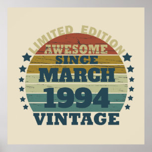 Poster Personnalisé Trente vintage 30e anniversaire