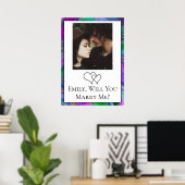 Poster Personnalisé Veux-tu m'épouser (Bureau à domicile)
