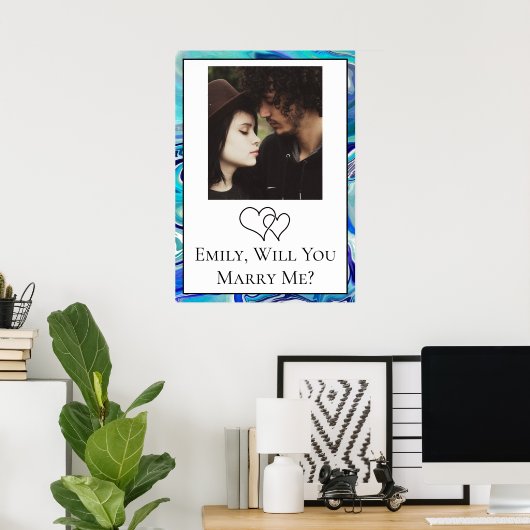 Poster Personnalisé Veux-tu m'épouser (Bureau à domicile)